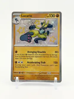 Pokemon TCG Lucario Paldean Fates Shiny Rare Holo Card 174/091 - Image 1