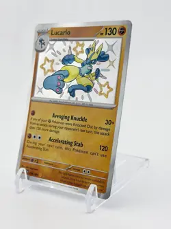 Pokemon TCG Lucario Paldean Fates Shiny Rare Holo Card 174/091 - Image 2