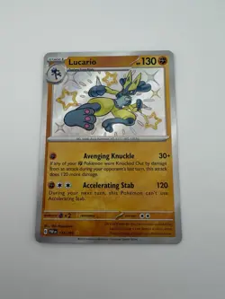 Pokemon TCG Lucario Paldean Fates Shiny Rare Holo Card 174/091 - Image 3