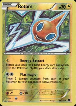 ROTOM 24/124 FATES COLLIDE RARE REVERSE HOLO POKEMON TOMOKAZU KOMIYA - Image 1