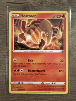 Pokemon TCG Heatmor Sword & Shield Rebel Clash 034/192 Regular Uncommon Card NM - Image 1