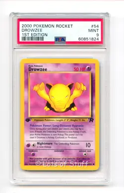 PSA 9 MINT Drowzee Team Rocket 1st Edition 2000 Pokemon WOTC 2000 54/82 -24 - Image 1