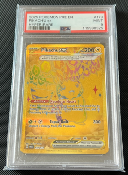 Pokemon - Pikachu ex - Prismatic Evolutions PRE 179/131 Gold Hyper Rare PSA 9 - Image 1