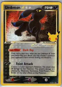 Umbreon Gold Star 17/17 Celebrations: Classic Collection - Pokemon Card - NM - Image 1