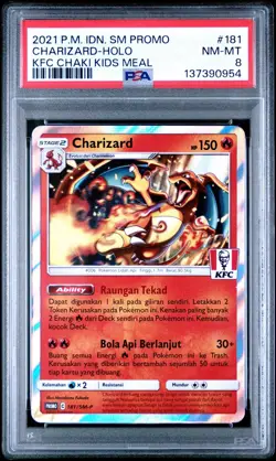 Pokemon Charizard 181/SM-P KFC Kentucky Fried Chicken Promo PSA 8 Indonesian - Image 1