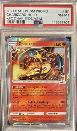 Pokemon Charizard Holo SM Promo 181 KFC Indonesian 2021 PSA 8 - Image 1