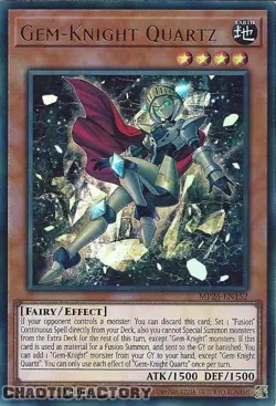 YUGIOH MP24-EN152 Gem-Knight Quartz Ultra Rare 1st Edition NM - Image 1