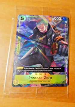 ONE PIECE ENGLISH CARD HOLO GAME CARTE Roronoa Zoro OP07-113 ALT EN SEALED - Image 1