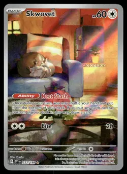 Pokemon Cards Skwovet 222/198 Scarlet & Violet Illustration Rare NM - Image 1
