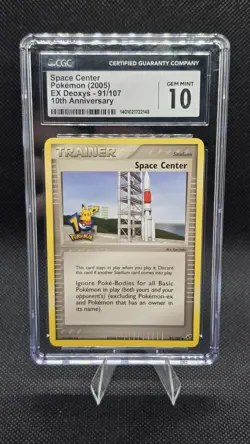 2005 POKEMON EX DEOXYS 10TH ANV #91 SPACE CENTER CGC 10 - Image 1