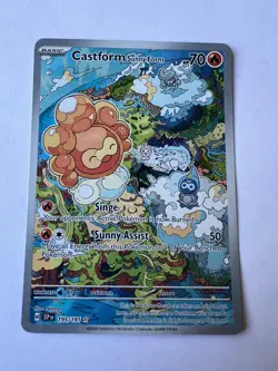 Pokemon Castform Sunny Form 195/191 Sv08: Surging Sparks Holo Pack Fresh Mint - Image 1