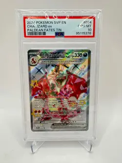 2024 Pokemon Svp Black Star Promo 074 Charizard Ex Paldean Fates Tin - PSA 10 - Image 1