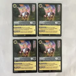 x4 Lorcana Disney 186/204 Grumpy Skeptical Knight Super Rare Card Playset 4x TCG - Image 1