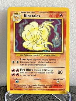 Ninetales Holo 12/102 Base Set Unlimited WOTC Pokemon TCG 1999 HP - Image 1
