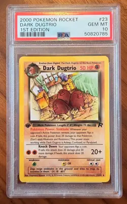 2000 Pokemon Team Rocket Dark Dugtrio #23 1st Edition PSA 10 GEM MT - Image 1