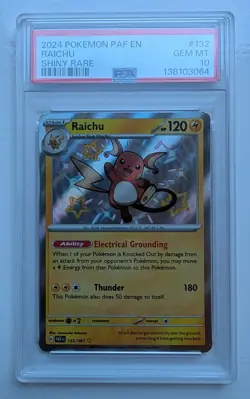 Raichu 132/091 Baby Shiny PSA 10 - Holo Rare - Pokemon Paldean Fates - PAF En - Image 1
