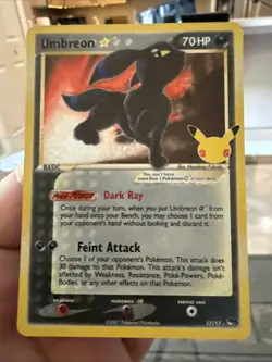 Pokemon TCG Umbreon Gold Star 17/17 Celebrations Classic Collection Nm/M - Image 1
