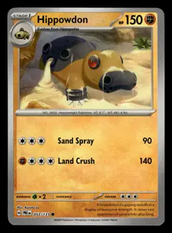 Hippowdon 053/131 Masterball Reverse Holo Prismatic Evolutions Pokemon Card - Image 1
