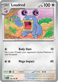 LOUDRED 149/182 C PARADOX RIFT POKEMON NM/M LOUDRED - Image 1