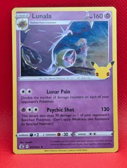 LUNALA 015/025 HOLO R CELEBRATIONS POKEMON LP LUNALA - Image 1