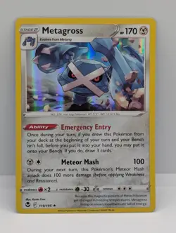 METAGROSS 119/195 HOLO R SILVER TEMPEST POKEMON HOLO LP METAGROSS - Image 1