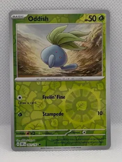 ODDISH 001/197 C OBSIDIAN FLAMES POKEMON REVERSE HOLO NM/M ODDISH - Image 1