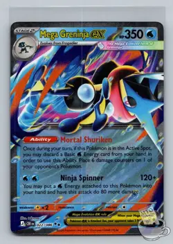 1x Mega Greninja ex Holo # 022/086 Pokemon ME04: Chaos Rising Double Rare NM - Image 1