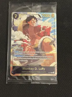CARTE ONE PIECE - PROMO P-075 MONKEY.D.LUFFY JAPAN EXPO PROMO GOLD FOIL FRENCH - Image 1