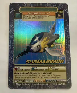 Bandai Digimon Trading Card Series 3 Submarimon Bo-126 Holo Foil Rare MP - Image 1