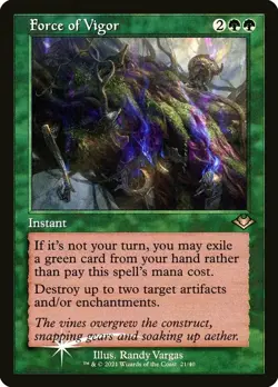 1 x Force of Vigor - Foil - Retro Frame - Modern Horizons - Light Play - MTG - Image 1