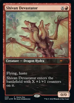 1 x Shivan Devastator - Foil - Game Day Promo - Unique & Misc. Promos - Light Pl - Image 1