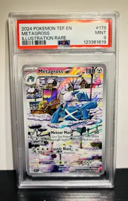 Pokemon TCG Metagross #178/162 TEF PSA GRADED MINT 9 - Image 1