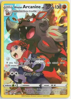Hisuian Arcanine Ultra Rare Pokemon Lost Origin Trainer Gallery TG08/TG30 NM - Image 1