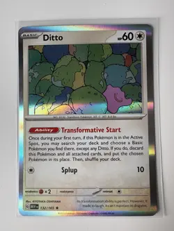 Ditto 132/165 Rare 151 Pokemon TCG Holo Near Mint 2023 - Image 2