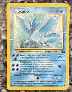 Wizards of the Coast Pokemon TCG Articuno Fossil Holo Rare ENG 1999 70HP 2/62 - Image 1