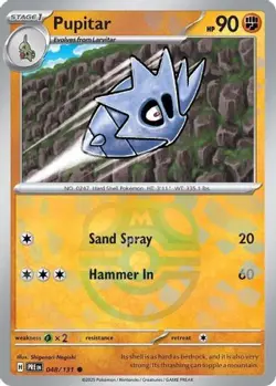 Pupitar (Master Ball Pattern) 048/131 Common Prismatic Evolutions Pokemon NM - Image 1
