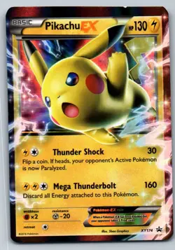 Pikachu EX XY174 Holo Promo XY Promo Pokemon Holo Heavily Played - Image 1