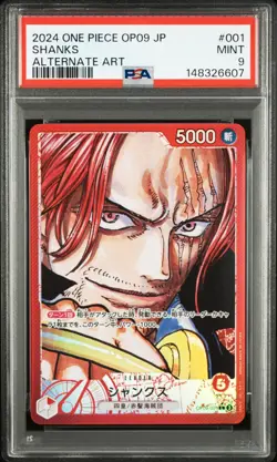 One Piece Japanese Shanks OP09-001 Emperors in the New World Alternate Art PSA 9 - Image 1