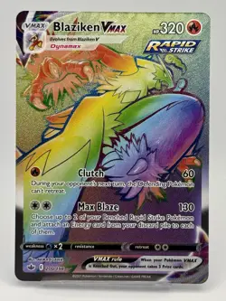 Pokemon SWSH06 Chilling Reign Blaziken VMAX 200/198 Rainbow Secret Rare NM - Image 1