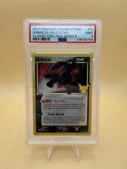 2021 POKEMON CELEBRATIONS CLASSIC COLLECTION #17 UMBREON-GOLD STAR PSA 9 - Image 1