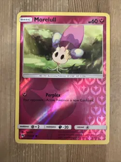 Pokemon TCG Lost Thunder, Morelull 147/214, Common Reverse Holo, NM - Image 1