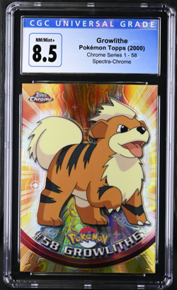 Growlithe Pokemon Topps Spectra Chrome! Series 1 #58 (2000) CGC 8.5 - Image 1
