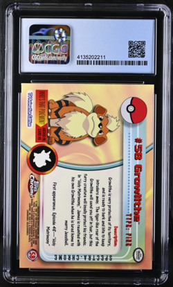 Growlithe Pokemon Topps Spectra Chrome! Series 1 #58 (2000) CGC 8.5 - Image 2