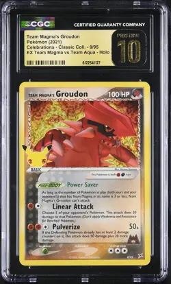 CGC 10 Team Magma's Groudon 9/95 EX Magma Vs.team Aqua Holo Pokemon Pristine - Image 1