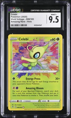 CGC 9.5 Celebi 009/185 Amazing Rare Holo Vivid Voltage Pokemon Mint+ - Image 1