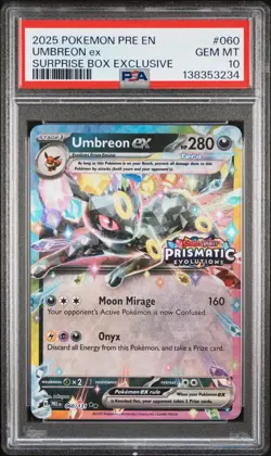 2025 POKEMON PRE EN-PRISMATIC EVOLUTIONS #060 UMBREON EX PSA 10 - Image 1