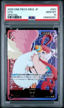 One Piece Japanese EB02 UTA Special PSA 10 #001 SP Gold Leader - Image 1
