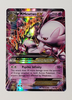 Pokemon M Mewtwo EX Card XY Breakthrough 64/162 Ultra Rare Played Condition - Image 1