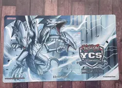 YuGiOh Playmat Blue-Eyes White Dragon TCG CCG Table Pad Trading Card Game Mat - Image 1