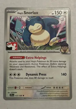 Hop’s Snorlax 117/159 Play! Pokemon Prize Pack Series 8 Journey Together - Image 1